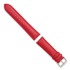 Smooth Leather Chronograph Watch Band in Red, 18mm
