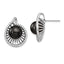 Sophia Jewelers Sterling Silver Rhodium-Plated Black Pearl CZ Drop Earrings