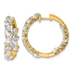 14k 4 1/2 carat Lab Grown Diamond VS+ F+ Complete Hinged In and Out Hoop Earrings