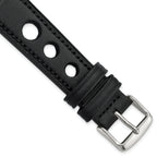 Grand Prix Leather Watch Band in Black, 20mm