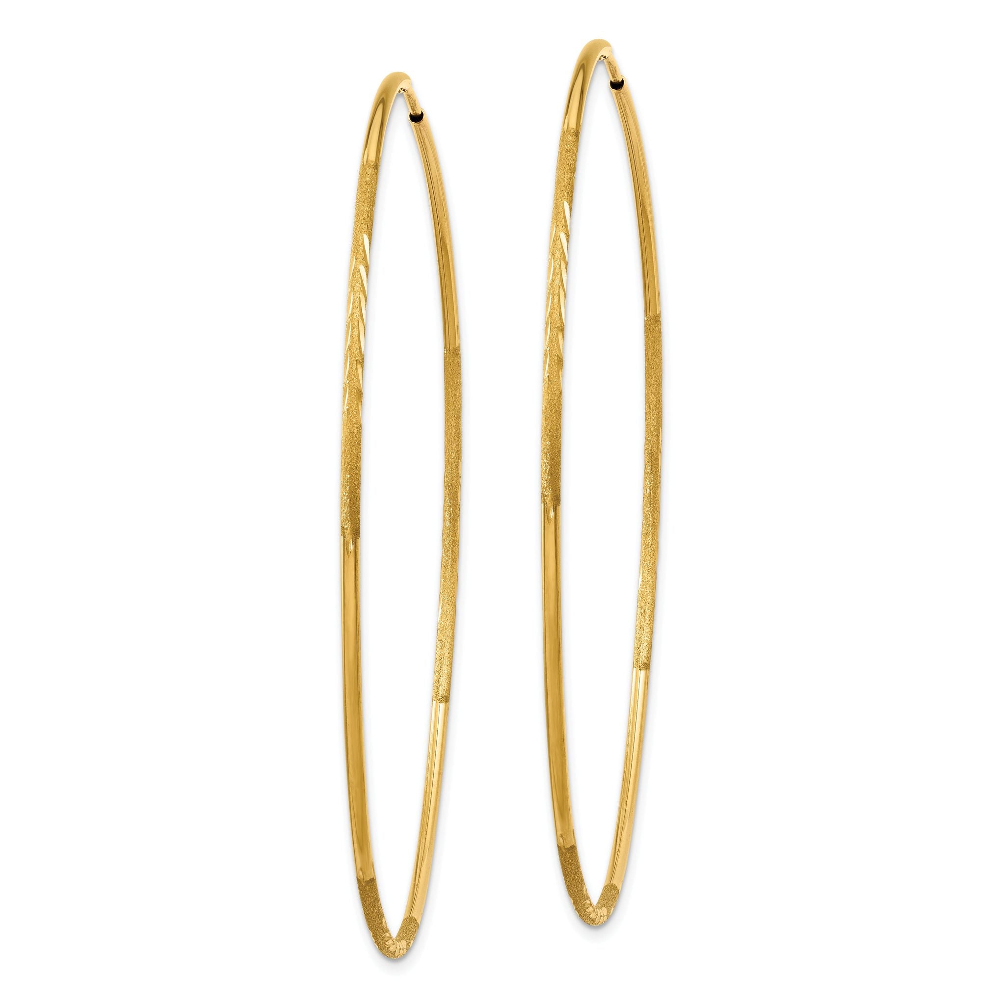 10k 1.25mm Diamond-cut Endless Hoop Earring Secondary image