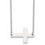 Chisel Stainless Steel Unisex Sideways Cross Necklace Polished Finish