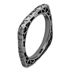 Black-Plated Square Stackable Ring in Sterling Silver