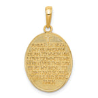 14K Gold Reversible Guardian Angel Pendant with Rhodium Accents