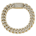 14k 9 1/6 carat Lab Grown Diamond VS+ F+ Complete 4mm Pavâ Cuban Link 8 Bracelet