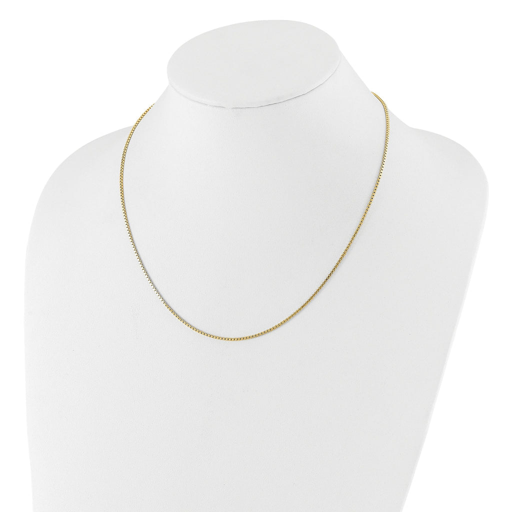 Sterling Silver Gold-plated Adjustable 1.3mm Box Chain