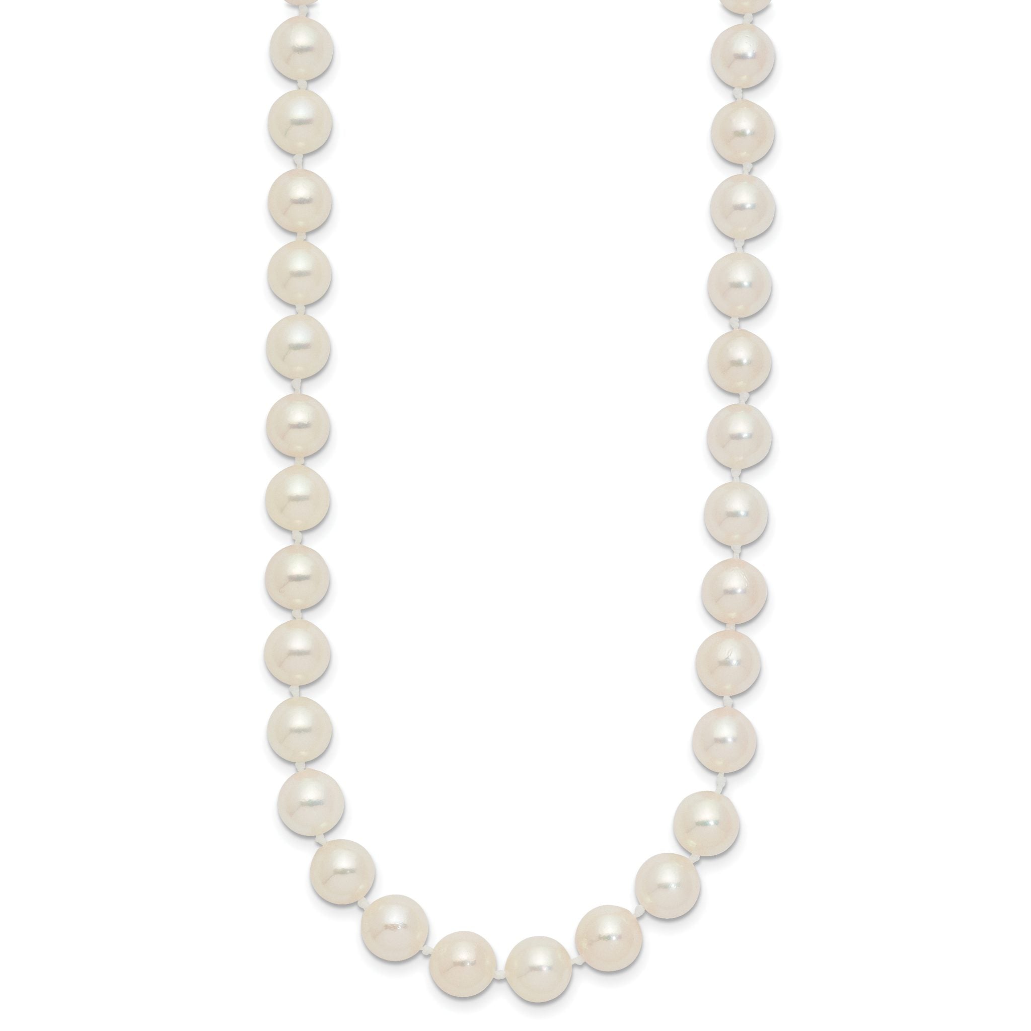 14K Yellow Gold White Cultured Pearl Necklace 7-8mm Secondary image