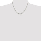 Sterling Silver Rhodium-plated 2mm Round Box Chain