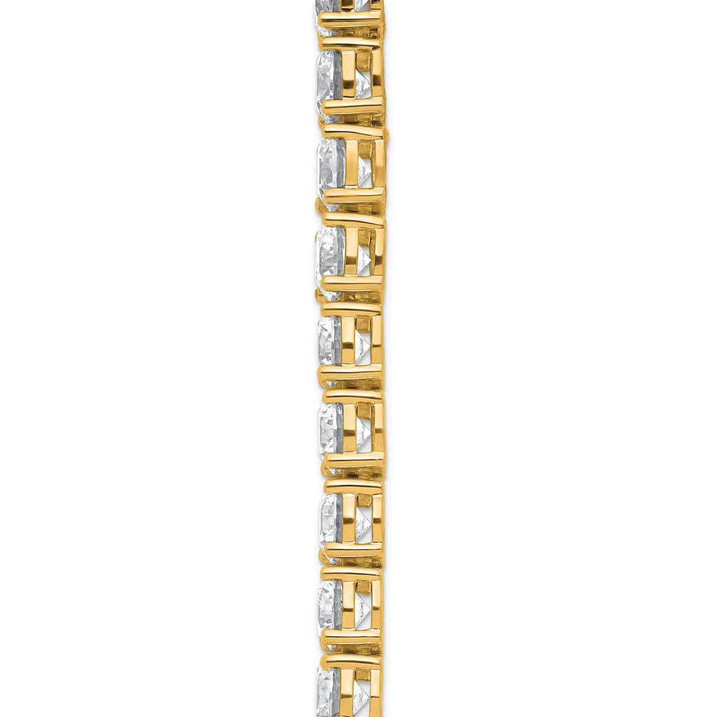 14k 56 1/4 carat Lab Grown Diamond VS+ F+ Complete Round 18 inch Straight Tennis Necklace