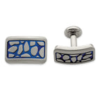 Blue Anodized Brushed Titanium Cuff Links by Edward Mirell