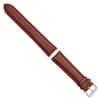 Havana Smooth Leather Watch Band with Silver-Tone Buckle, 22mm