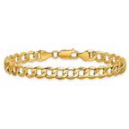 Semi-Solid Curb Link Chain in 10K Yellow Gold, 6.5mm