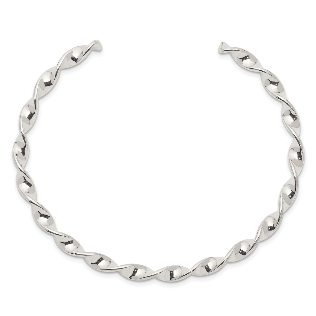 Sophia Jewelers 925 Sterling Silver Twisted Cuff Bangle for Women