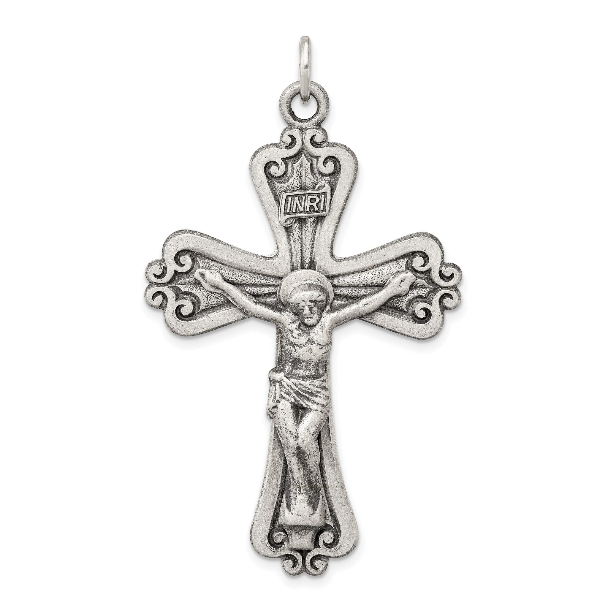 Sophia Jewelers Sterling Silver 925 Antiqued INRI Crucifix Pendant Main image