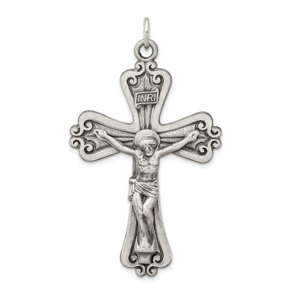Sophia Jewelers Sterling Silver 925 Antiqued INRI Crucifix Pendant