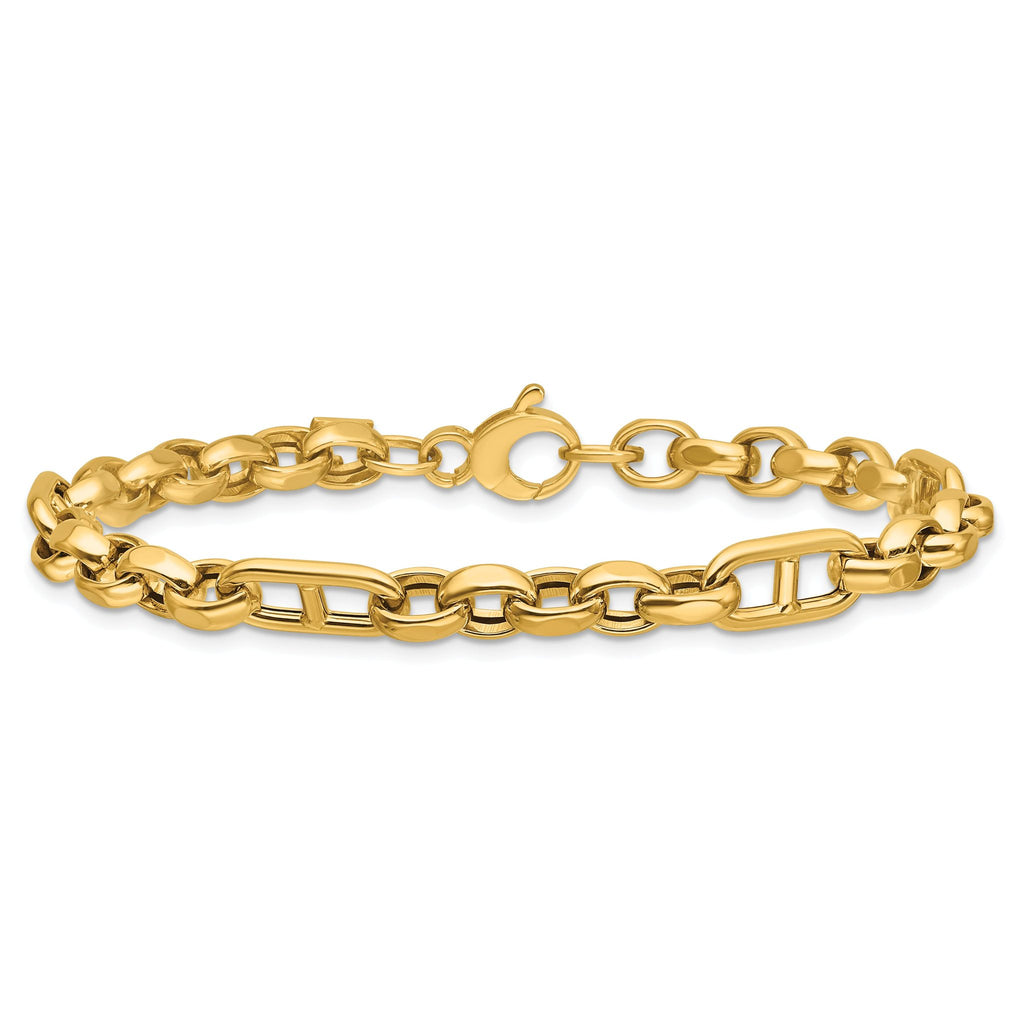 14K Polished Fancy Link Bracelet