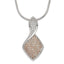 Sterling Silver 925 Polished Necklace with CZ Yellow Accents and Extender