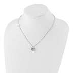 White Ice Sterling Silver Heart Necklace with Diamonds and Rhodium Finish
