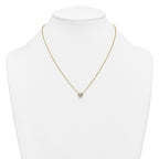 14k 1 carat Certified Lab Grown Diamond VS+ F+ Heart Complete 18 inch Bezel Set Solitaire Necklace