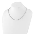 14K White Gold Polished Flat Oval Link Bracelet
