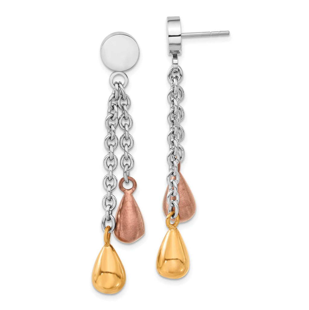 Stainless Steel Multi-Color Polished Teardrop Drop Dangle Earrings for Women