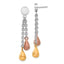 Stainless Steel Multi-Color Polished Teardrop Drop Dangle Earrings for Women