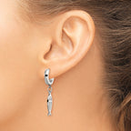 Stainless Steel Polished Hinged Huggie Hoop Earrings for Women