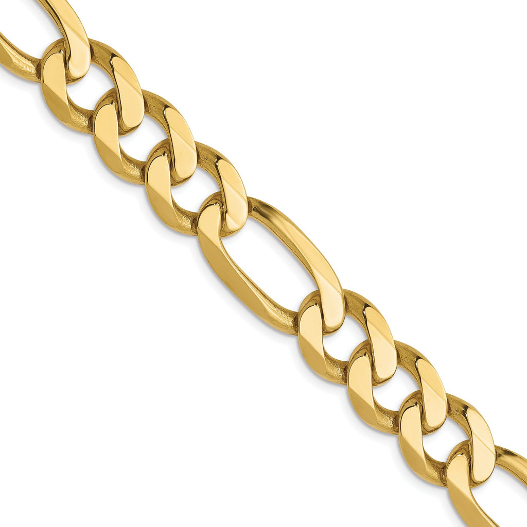 10.0mm 10K Yellow Gold Figaro Chain
