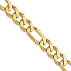 10.0mm 10K Yellow Gold Figaro Chain