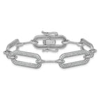 14k White Gold 3 1/4 carat Lab Grown Diamond VS/SI+ G+ Fashion Link Bracelet