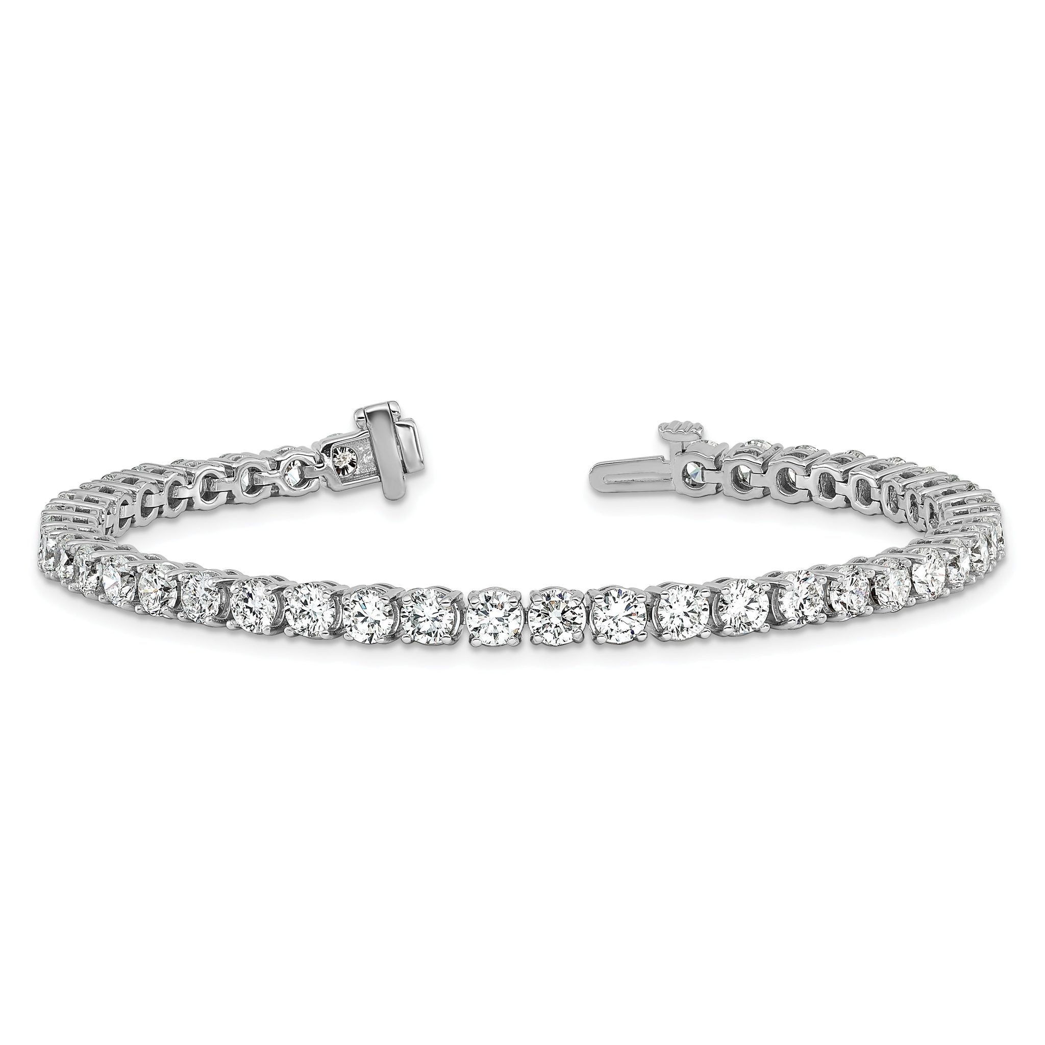 14k White Gold  9 carat Lab Grown Diamond VS/SI+ G+ Complete Tennis Bracelet Secondary image