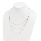 Polished Triple-Strand Bib Necklace in 14K Yellow Gold