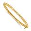 14K Polished and Textured Hinged Bangle