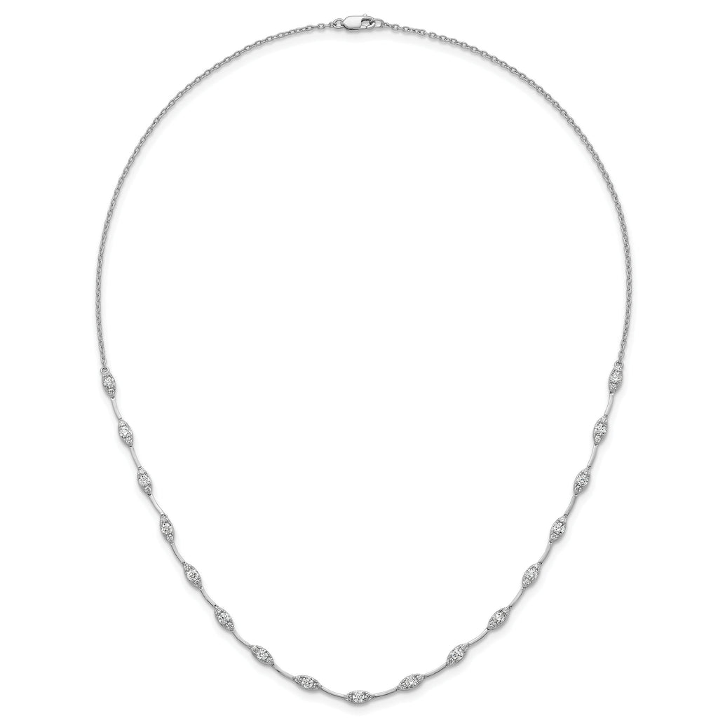 14k White Gold 2 carat Lab Grown Diamond VS+ F+ Complete 18 inch Fashion Tennis Necklace