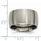 Brushed Half-Round Wedding Band in Titanium, 12mm