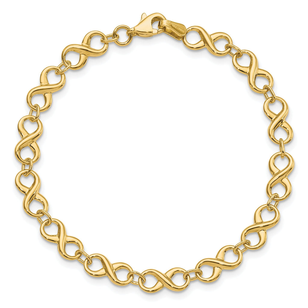 Polished Infinity Bracelet in 14K Yellow Gold