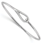 Sterling Silver Polished Bangle with Rhodium Finish Elegant Women's Jewelry