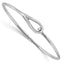 Sterling Silver Polished Bangle with Rhodium Finish Elegant Women's Jewelry