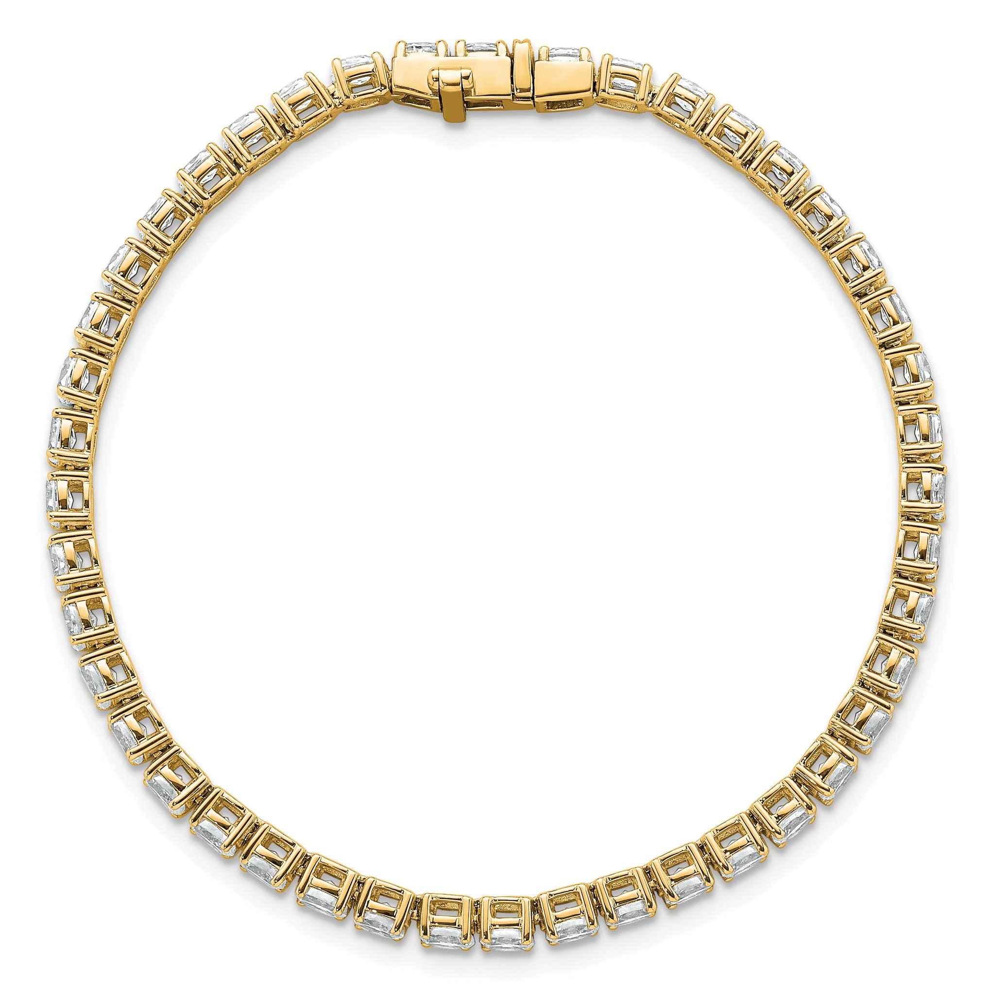 14k 5 carat Lab Grown Diamond VS/SI+ G+ Complete Oval Tennis Bracelet