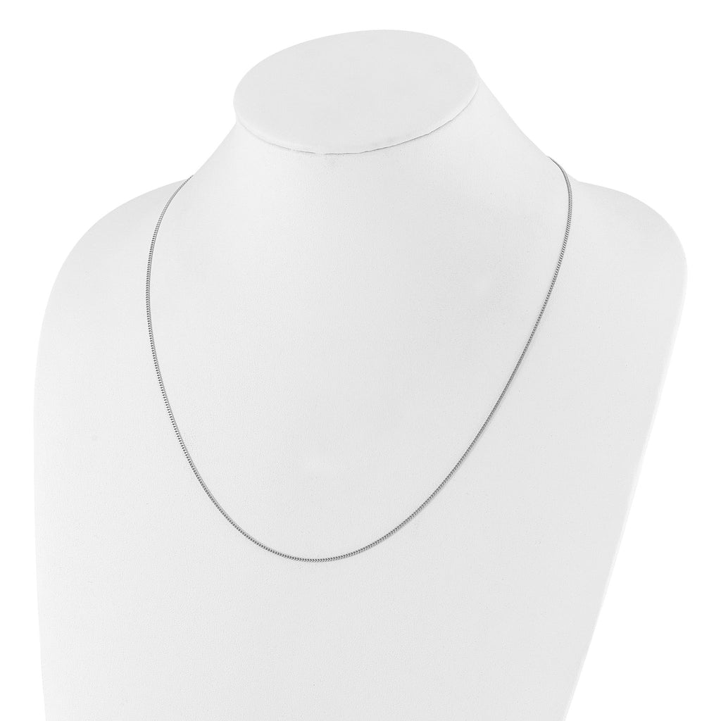 Sterling Silver RH-plated Adjustable 1.4mm Curb Chain