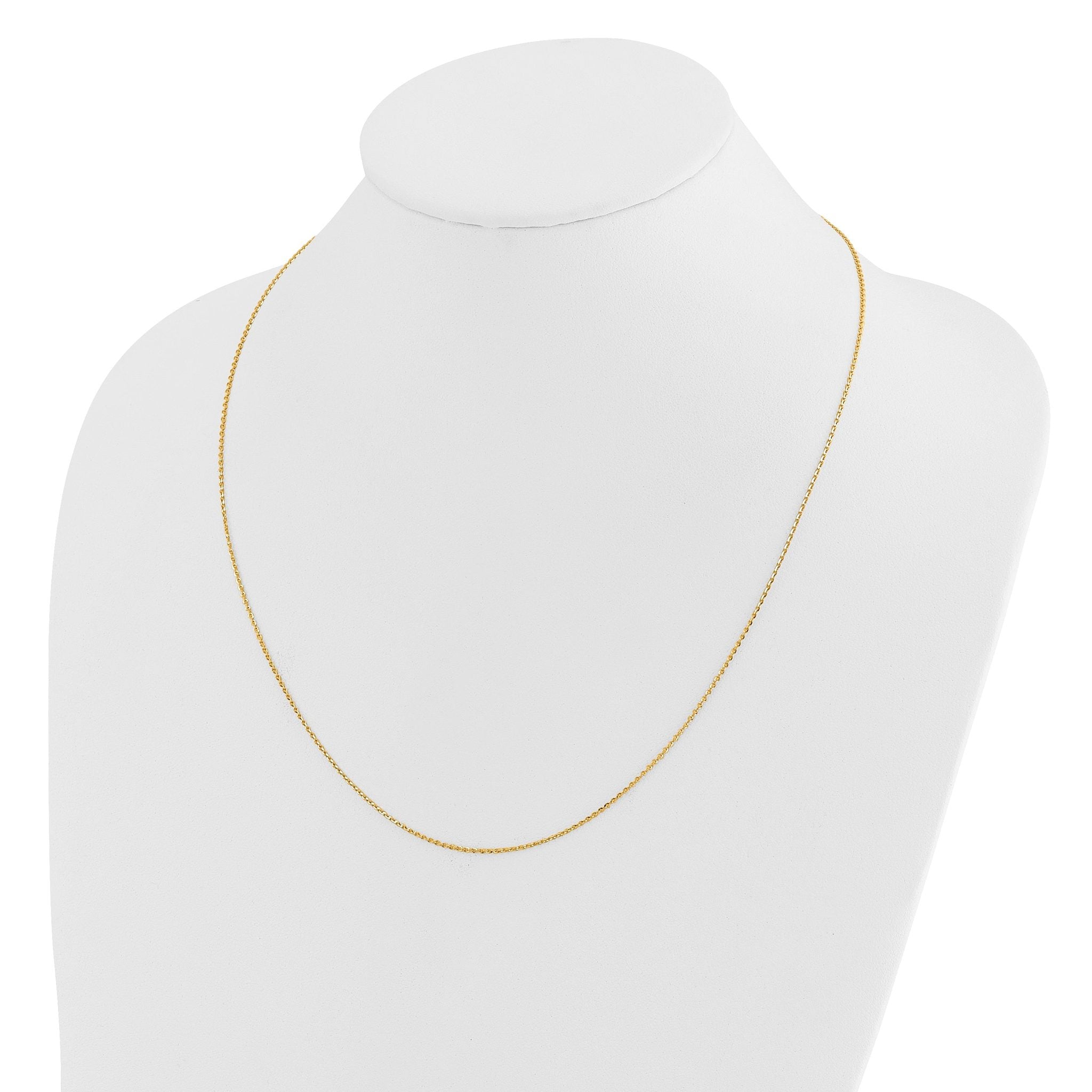 14K Adjustable 1.15mm D/C Oval Link Chain
