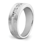 14k White Gold 5/8 carat Lab Grown Diamond VS/SI+ G+ Seven Stone Complete Men's Ring