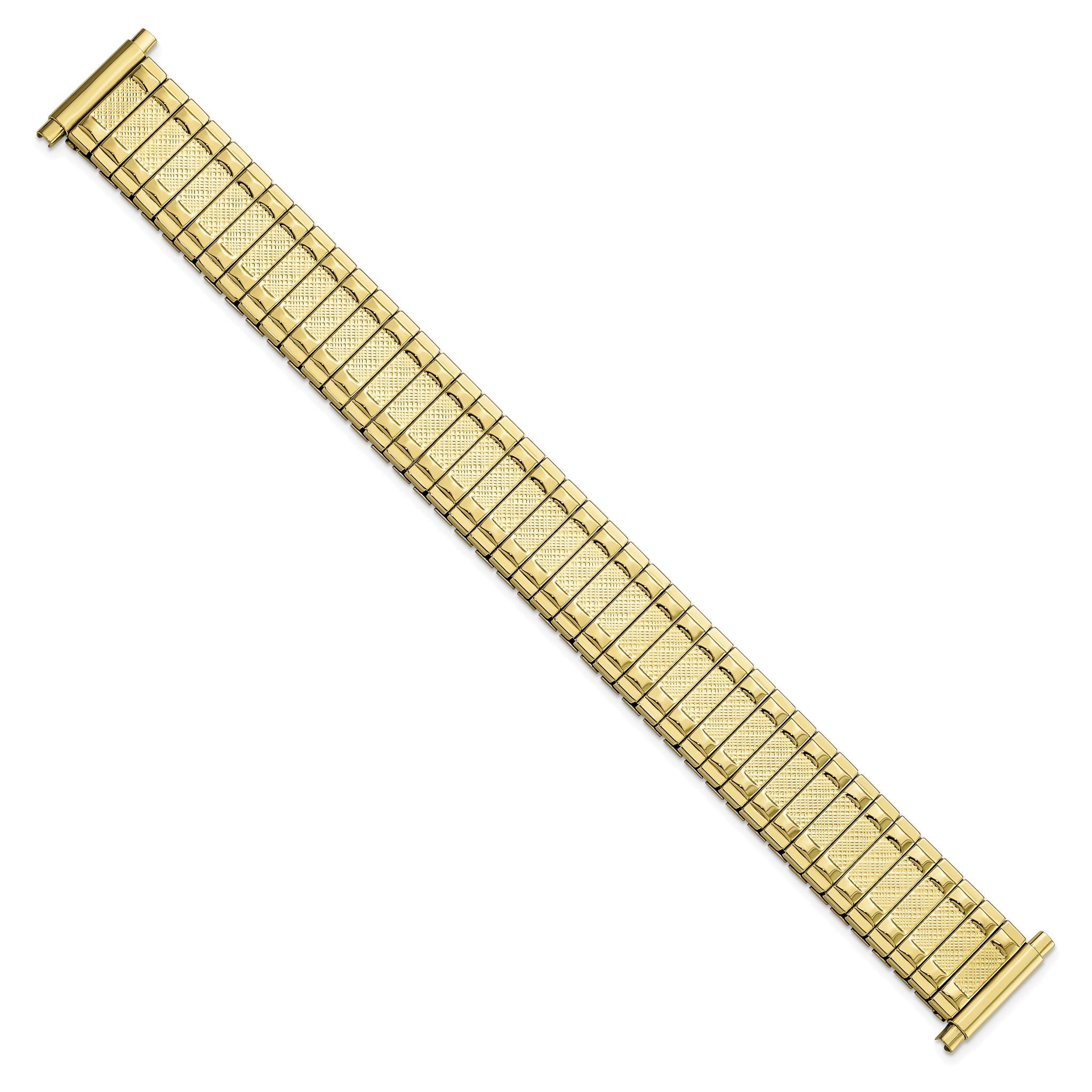 15-20mm Satin and Polished Yellow IP-plated Stainless Steel 6.25 inch Expansion Watch Band Secondary image