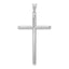 14K White Gold Polished Tube Cross Pendant with Rhodium Finish