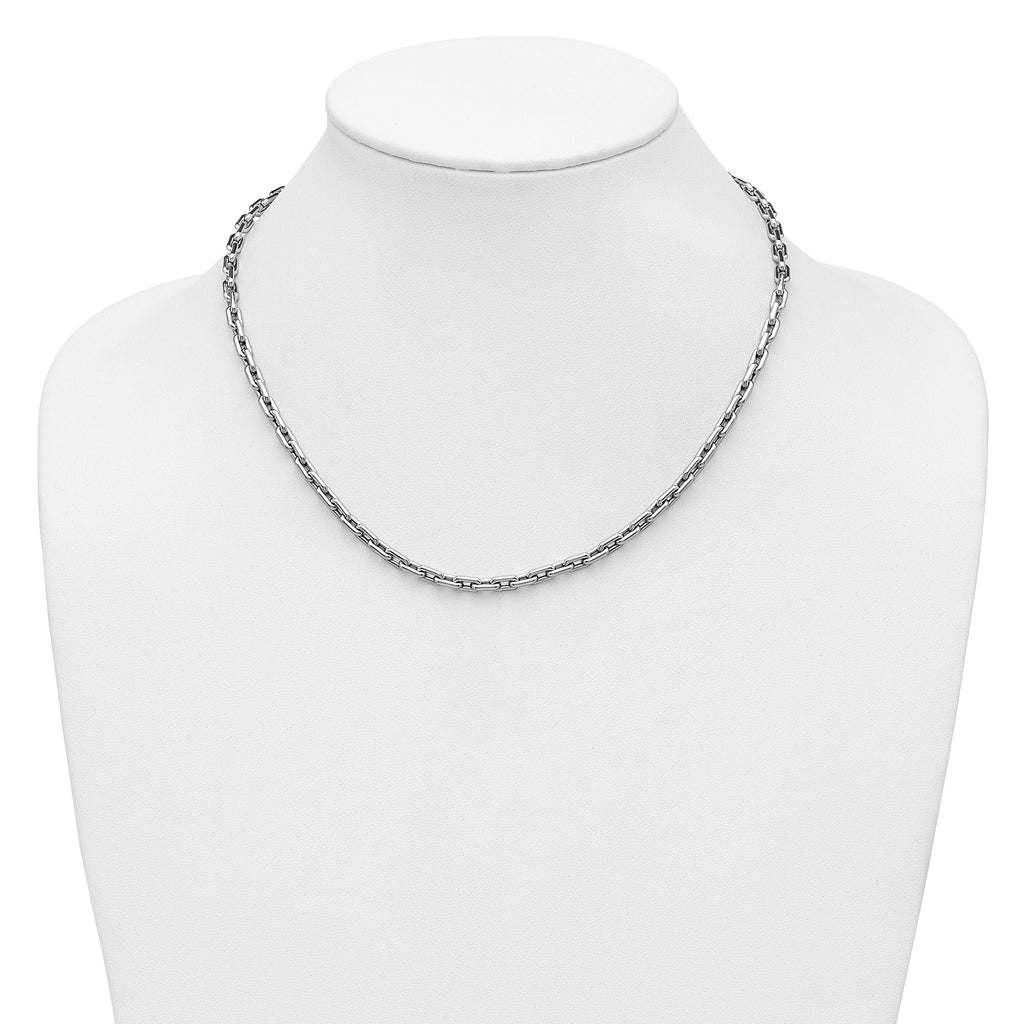 14K White Gold Polished Fancy Link Necklace