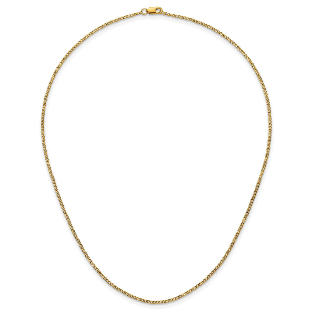 14K Gold Filled Polished Curb Chain Necklace in 1.5mm Width