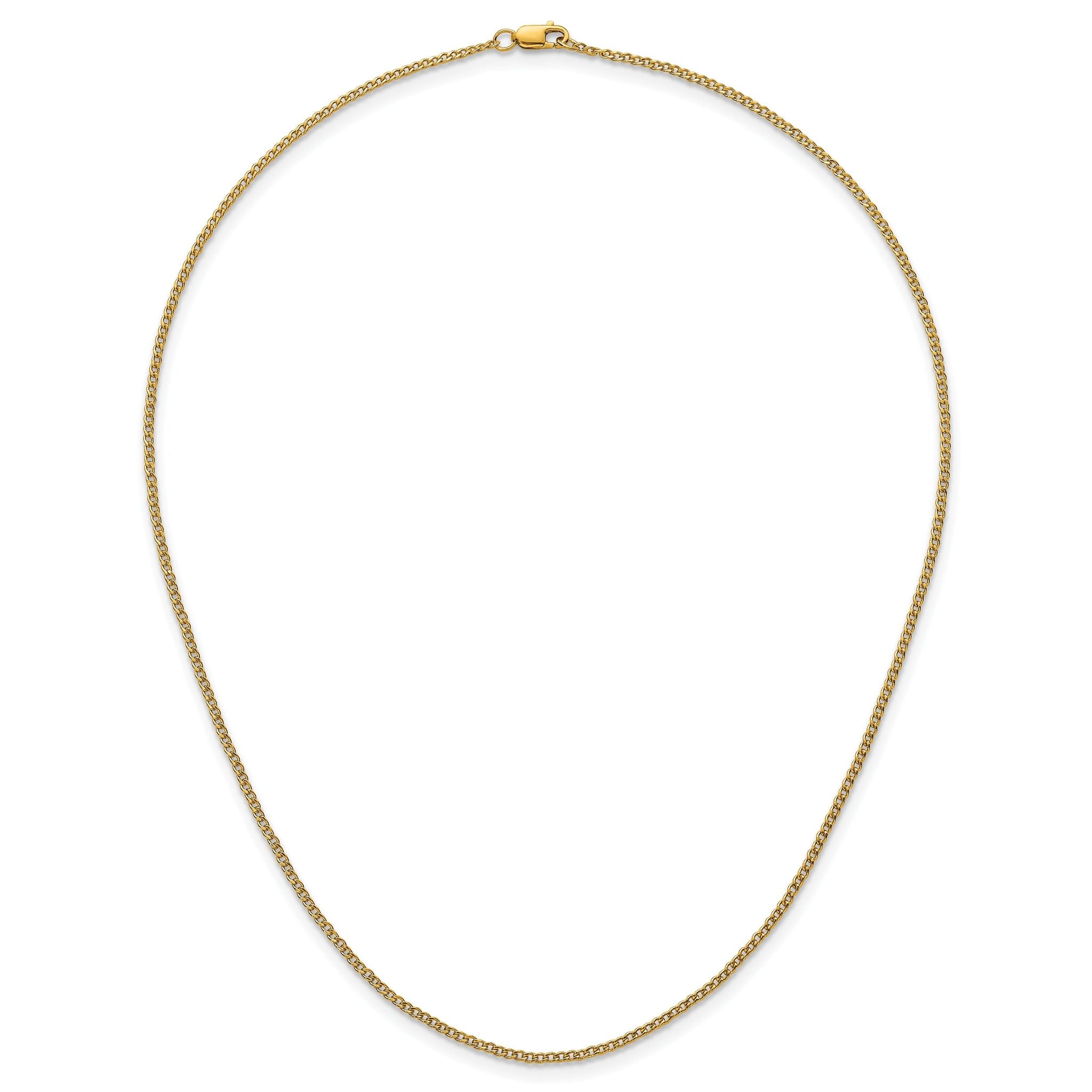14K Gold Filled Polished Curb Chain Necklace in 1.5mm Width