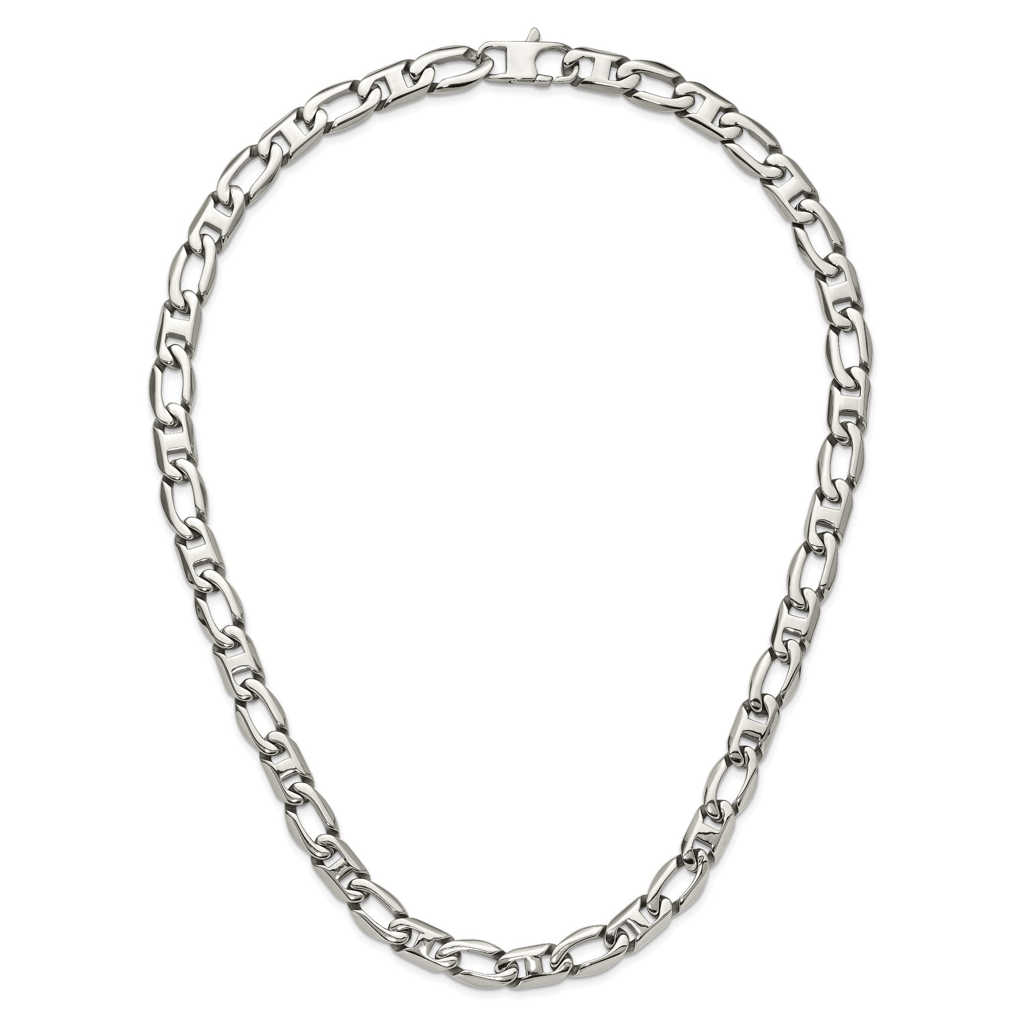 Sophia Jewelers Men's Polished Stainless Steel Necklace Gift Ready 24 Inch