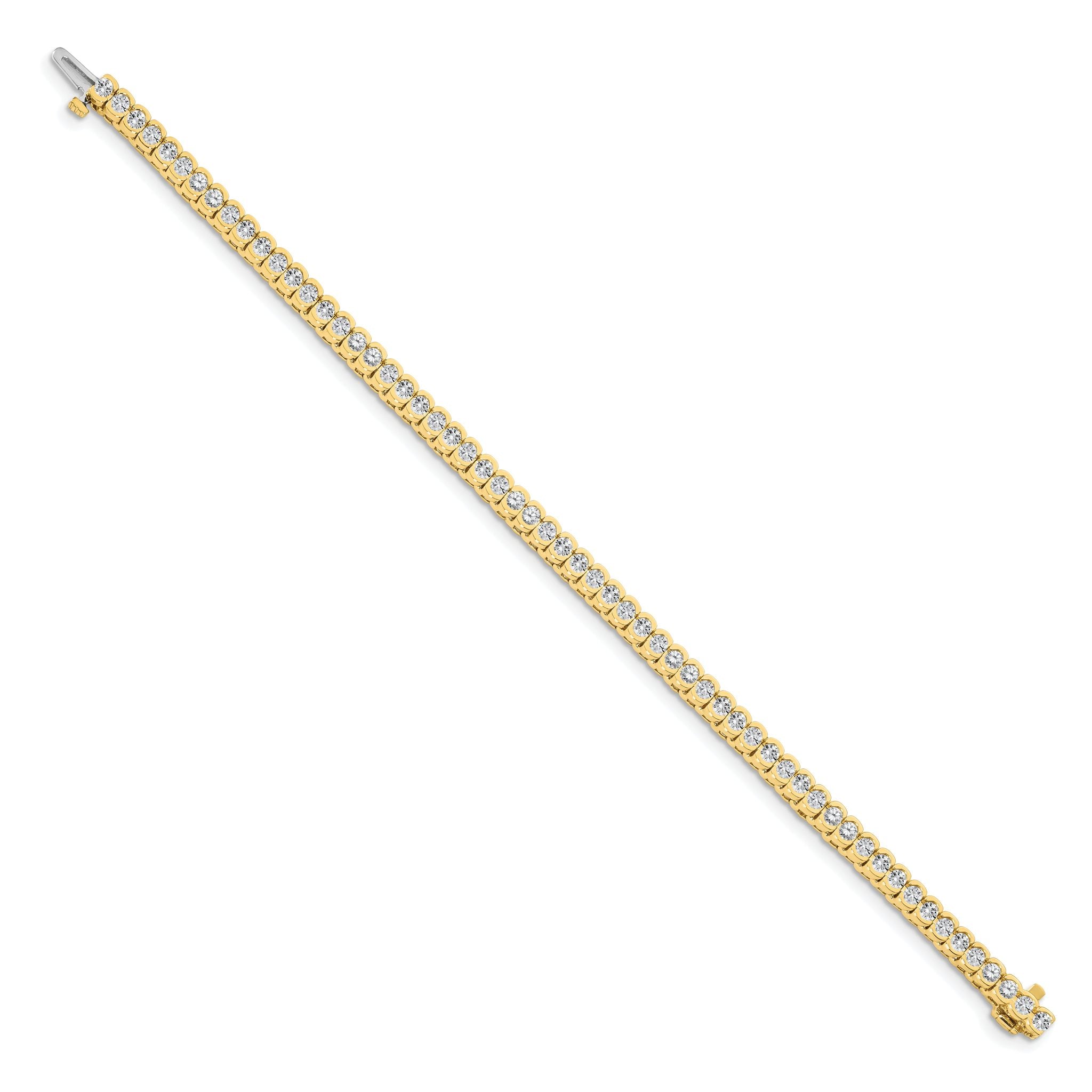 14k Holds 3.5 carat 60-2.5mm Round Diamond Half-Bezel 7 inch Tennis Bracelet Mounting (No Stone Included) Secondary image