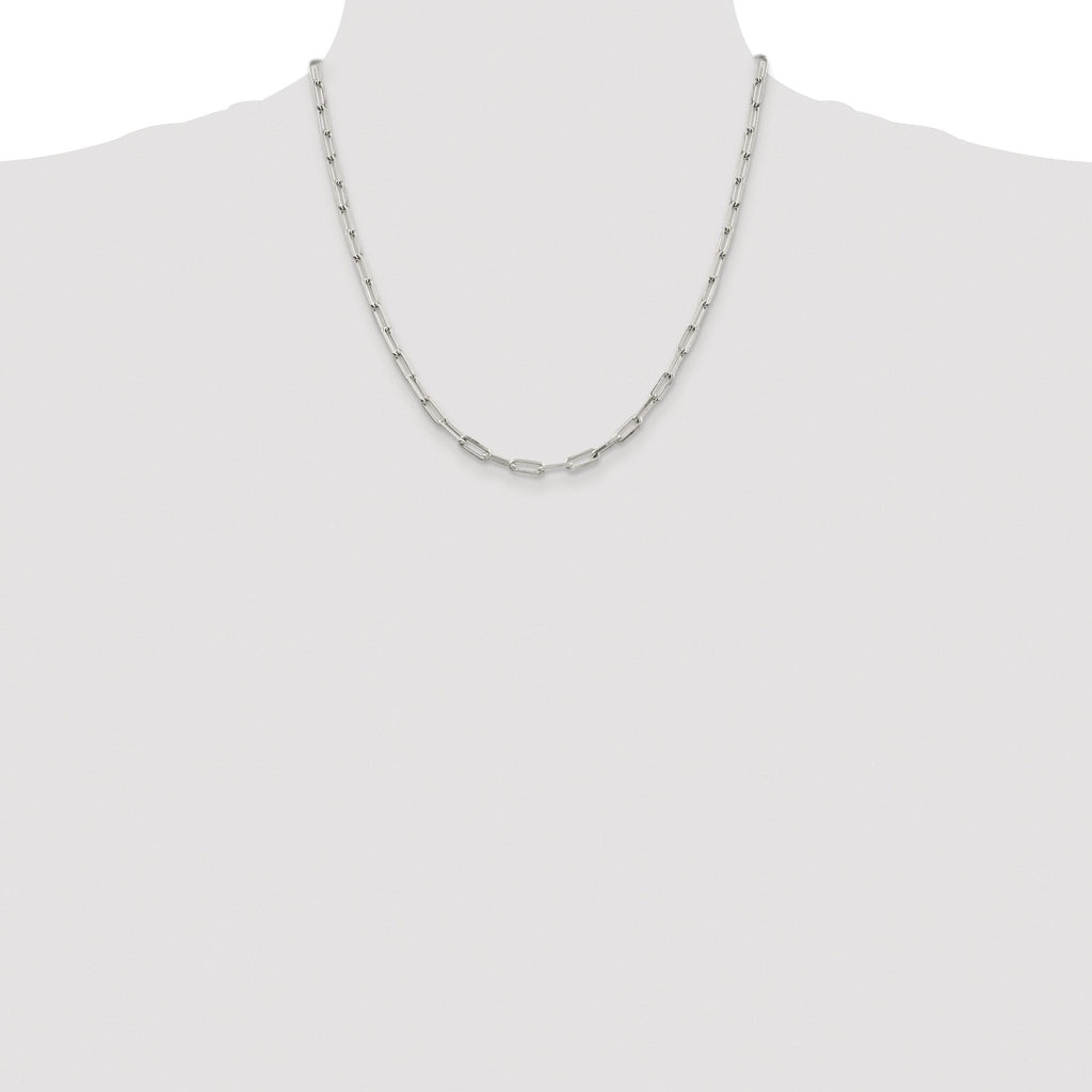 Elongated Open Link Chain in Sterling Silver, 4.25mm
